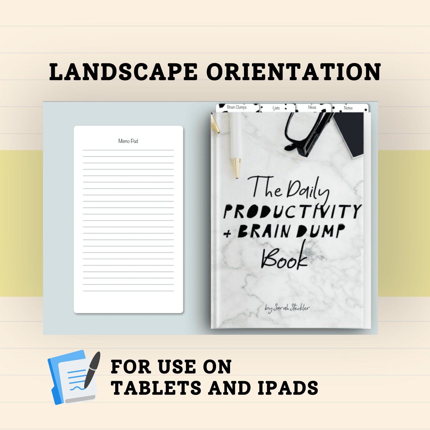 Daily Productivity & Brain Dump Book Digital Planner