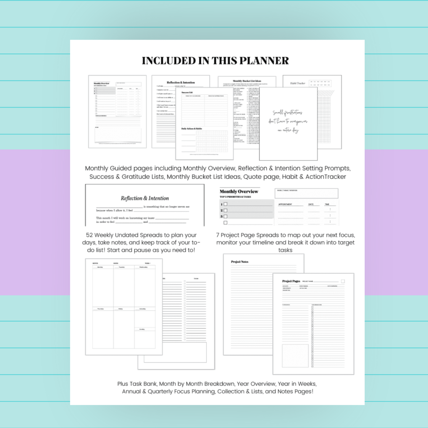 Mindful Productivity Guide Undated Digital Planner