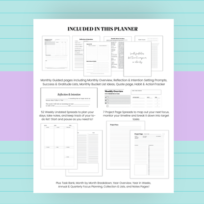 Mindful Productivity Guide Undated Digital Planner
