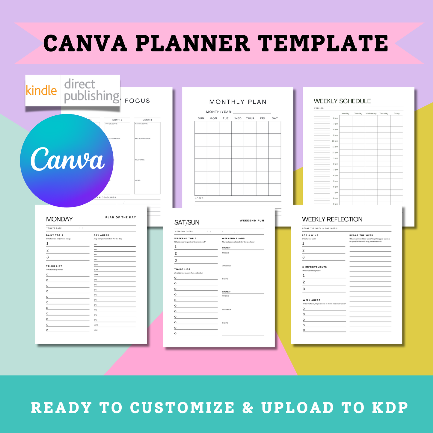 Quarterly Canva KDP Planner Template